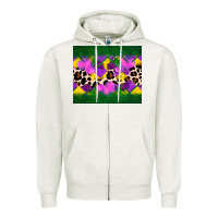 Oatmeal Heather mardi gras Leopard and heart Zipper Hoodie - AdoDesignShop