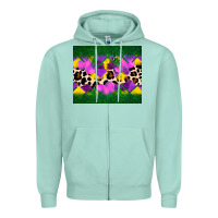Seafoam mardi gras Leopard and heart Zipper Hoodie - AdoDesignShop