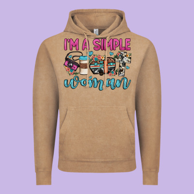 I'm A Simple Woman Vintage Hoodie Designed By Jahusdesignshop