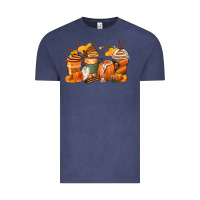 Vintage Denim pumpkin spice latte coffee cups Vintage Tee - Zillion Design Studio