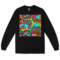 Football Tie Dye Gemstone Sunflower Seamless Pattern Long Sleeve Tee | Teevron