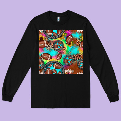 Football Tie Dye Gemstone Sunflower Seamless Pattern Long Sleeve Tee Designed By Jahusdesignshop