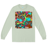 Matcha football tie dye gemstone sunflower seamless pattern Long Sleeve Tee - JahusDesignShop