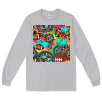 Moon Dust football tie dye gemstone sunflower seamless pattern Long Sleeve Tee - JahusDesignShop