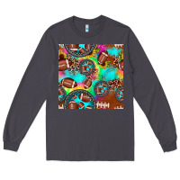Smoke football tie dye gemstone sunflower seamless pattern Long Sleeve Tee - JahusDesignShop