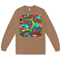 Toasted Coconut football tie dye gemstone sunflower seamless pattern Long Sleeve Tee - JahusDesignShop