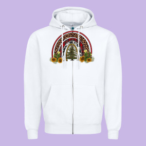 Rainbow Tree Zipper Hoodie Designed By Adodesignshop