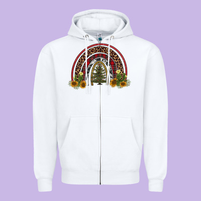 Rainbow Tree Zipper Hoodie Designed By Adodesignshop