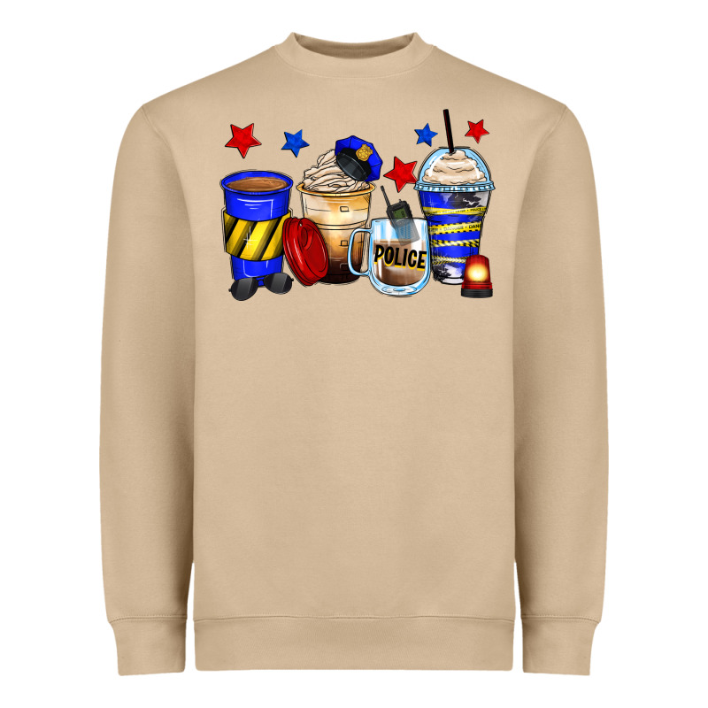 Police Coffee Cups Heavyweight Sweatshirt by Zillion Design Studio | Teevron