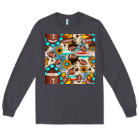 Smoke football cowhide sunflower seamless pattern Long Sleeve Tee - JahusDesignShop