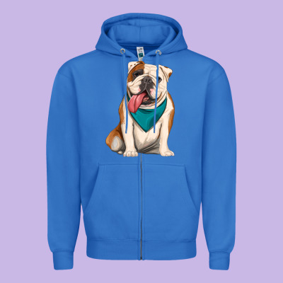 English Bulldog Zipper Hoodie Designed By Artiststas