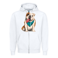 White english bulldog Zipper Hoodie - Artiststas