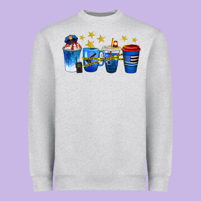 Police Coffee Cups Heavyweight Sweatshirt Designed By Texasbilliewilder