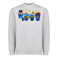 Heather Grey police coffee cups Heavyweight Sweatshirt - texasbilliewilder