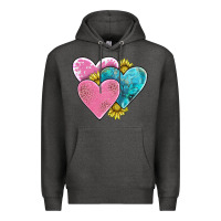 Charcoal Heather hearts Premium Hoodie - AdoDesignShop