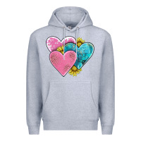 Heather Grey hearts Premium Hoodie - AdoDesignShop
