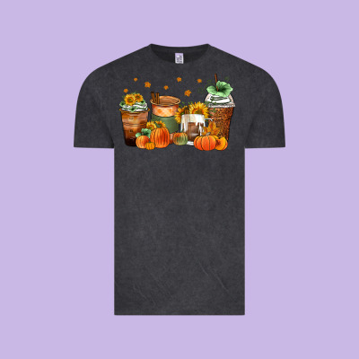 Fall Coffee Cups Vintage Tee Designed By Zillion Design Studio