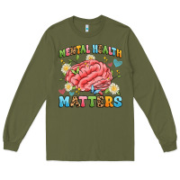 Army Green mental health matters Long Sleeve Tee - Artiststas