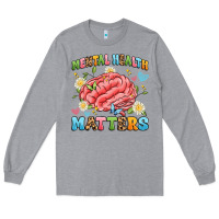 Heather Grey mental health matters Long Sleeve Tee - Artiststas