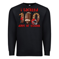 Black i tackled 100 days of school Premium Sweatshirt - MaliasSmallBusiness
