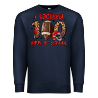 Navy i tackled 100 days of school Premium Sweatshirt - MaliasSmallBusiness