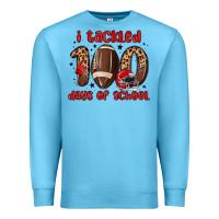Ocean Blue i tackled 100 days of school Premium Sweatshirt - MaliasSmallBusiness
