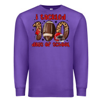 Purple i tackled 100 days of school Premium Sweatshirt - MaliasSmallBusiness
