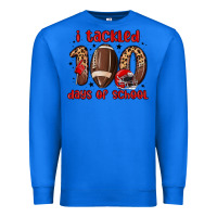 True Royal i tackled 100 days of school Premium Sweatshirt - MaliasSmallBusiness