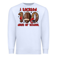White i tackled 100 days of school Premium Sweatshirt - MaliasSmallBusiness