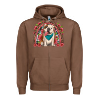 Chestnut english bulldog floral rainbow Zipper Hoodie - Artiststas