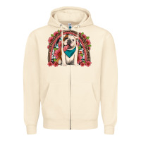 Sandshell english bulldog floral rainbow Zipper Hoodie - Artiststas