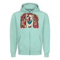 Seafoam english bulldog floral rainbow Zipper Hoodie - Artiststas