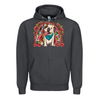 Smoke english bulldog floral rainbow Zipper Hoodie - Artiststas