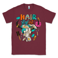 Burgundy bullskull hairstlist Classic Tee - AdoDesignShop