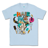 Dusty Blue bullskull hairstlist Classic Tee - AdoDesignShop