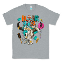 Heather Grey bullskull hairstlist Classic Tee - AdoDesignShop