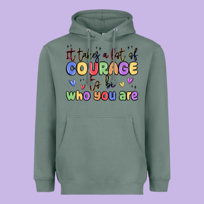 It Takes A Lot Of Courage To Be Who You Are Heavyweight Hoodie Designed By Maliassmallbusiness