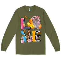 Army Green love easter Long Sleeve Tee - AdoDesignShop