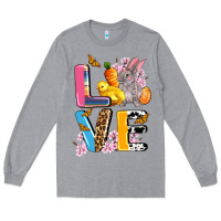 Heather Grey love easter Long Sleeve Tee - AdoDesignShop