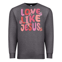 Charcoal Heather love like jesus Premium Sweatshirt - MaliasSmallBusiness