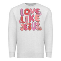 Oatmeal Heather love like jesus Premium Sweatshirt - MaliasSmallBusiness