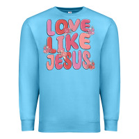 Ocean Blue love like jesus Premium Sweatshirt - MaliasSmallBusiness