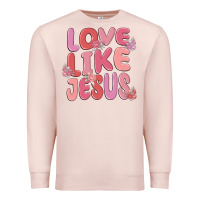 Pale Pink love like jesus Premium Sweatshirt - MaliasSmallBusiness