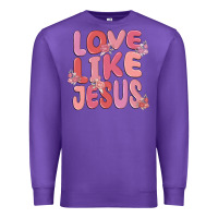 Purple love like jesus Premium Sweatshirt - MaliasSmallBusiness