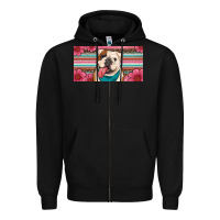 Black english bulldog floral license plate Zipper Hoodie - Artiststas