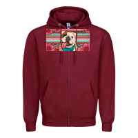 Burgundy english bulldog floral license plate Zipper Hoodie - Artiststas