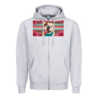 Heather Grey english bulldog floral license plate Zipper Hoodie - Artiststas
