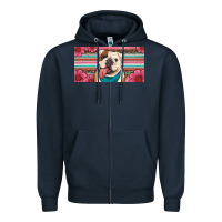 Navy english bulldog floral license plate Zipper Hoodie - Artiststas