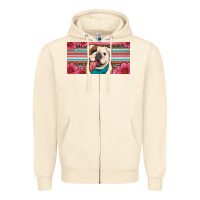 Sandshell english bulldog floral license plate Zipper Hoodie - Artiststas