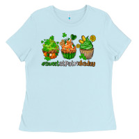 Baby Blue sweet st patricks day cupcake Ladies Tee - AdoDesignShop